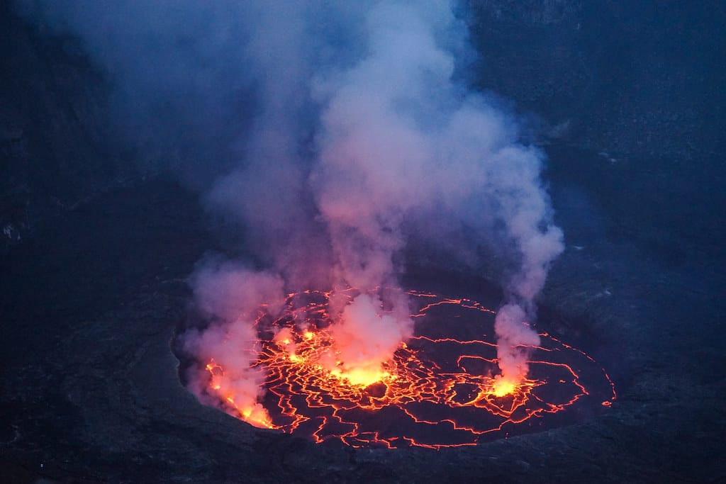 Nyiragongo Volcano, Democratic Republic of the Congo, Africa 