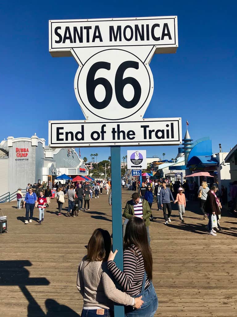 Route 66 End of the Trail Sign, Santa, Monica, California