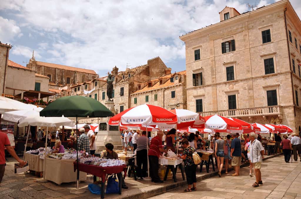 Gundulic Square Market Dubrovnik, Croatia