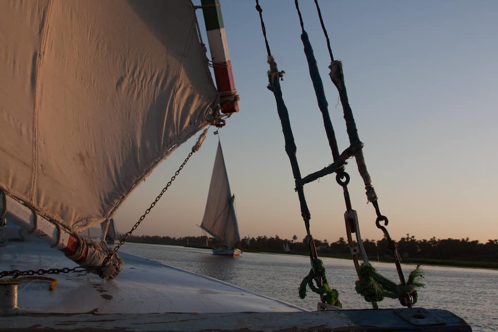River Nile on a Felucca, Egypt