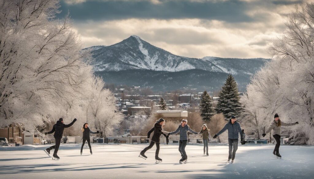 Ice Skating at Rink at the Rock, Castle Rock, Colorado