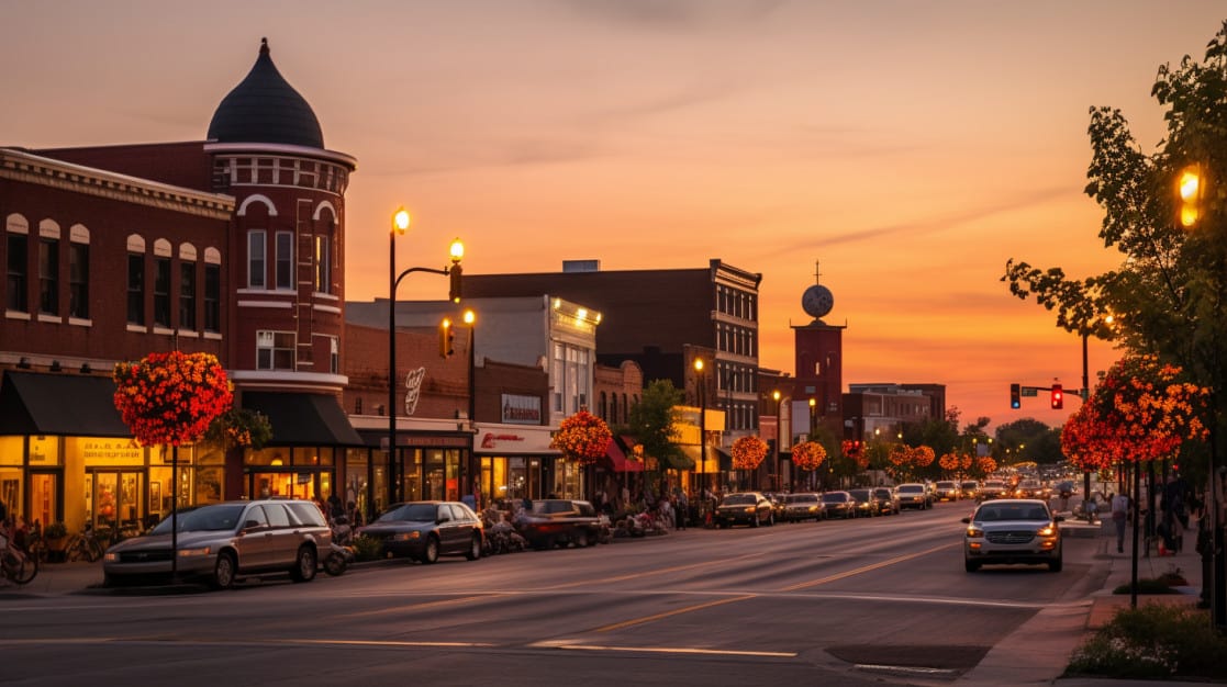 A scenic view of Joplin, Missouri, with its vibrant downtown area and stunning natural beauty