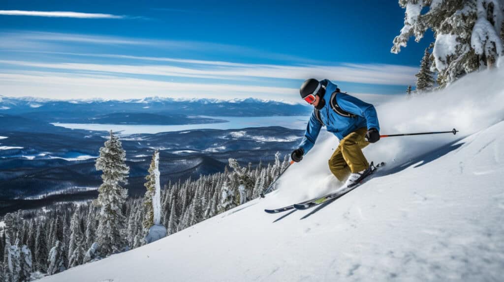 Skiing at Turner Mountain, Libby, Montana