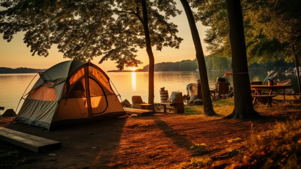 Camping, Crystal Lake, Illinois