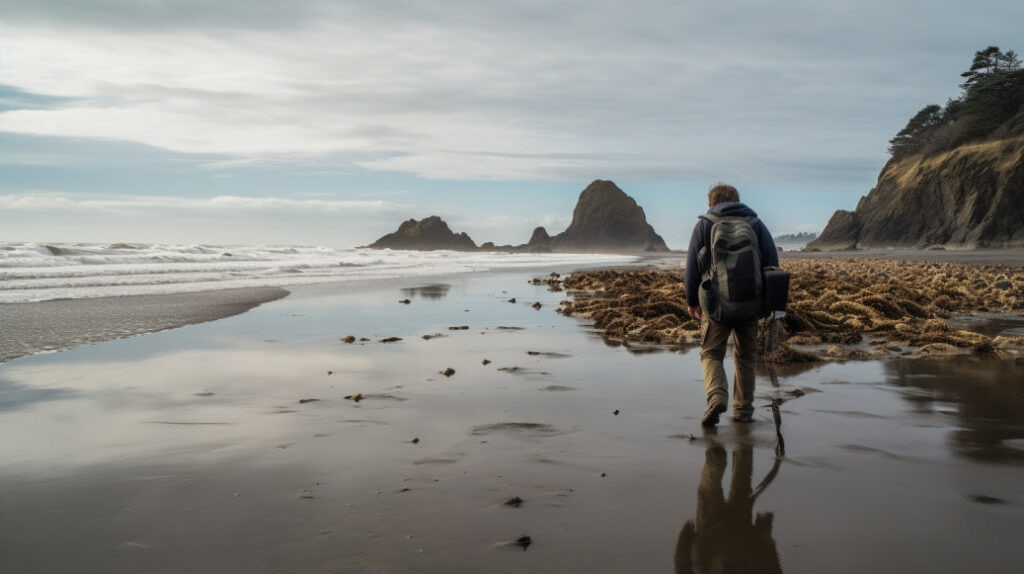 Beachcombing, Oceanside, Oregon