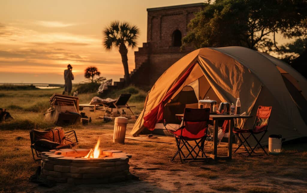 Camping at Fort Pulaski, Tybee Island, Georgia