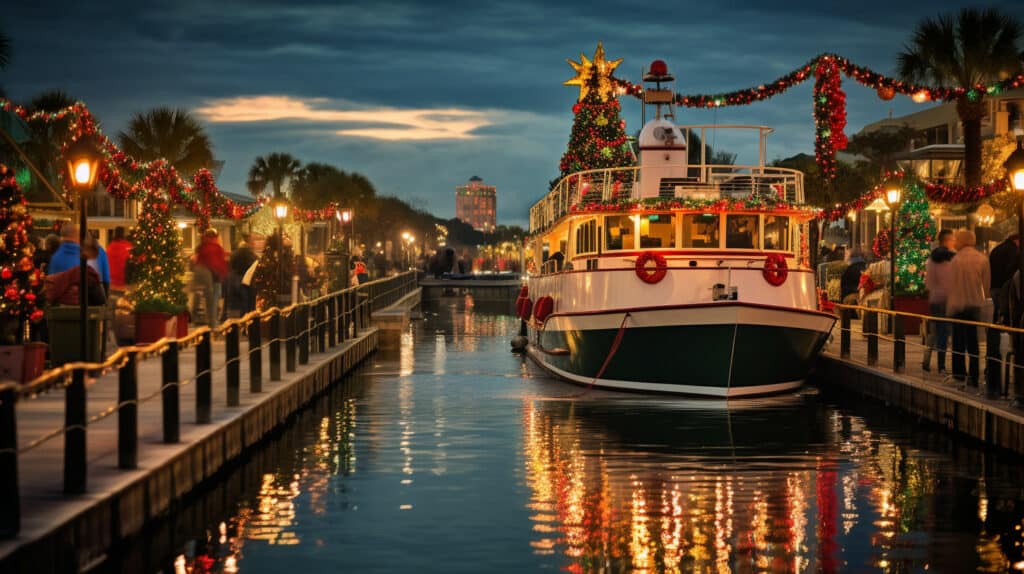 Christmas Boat Lane Parade, Kemah, Texas