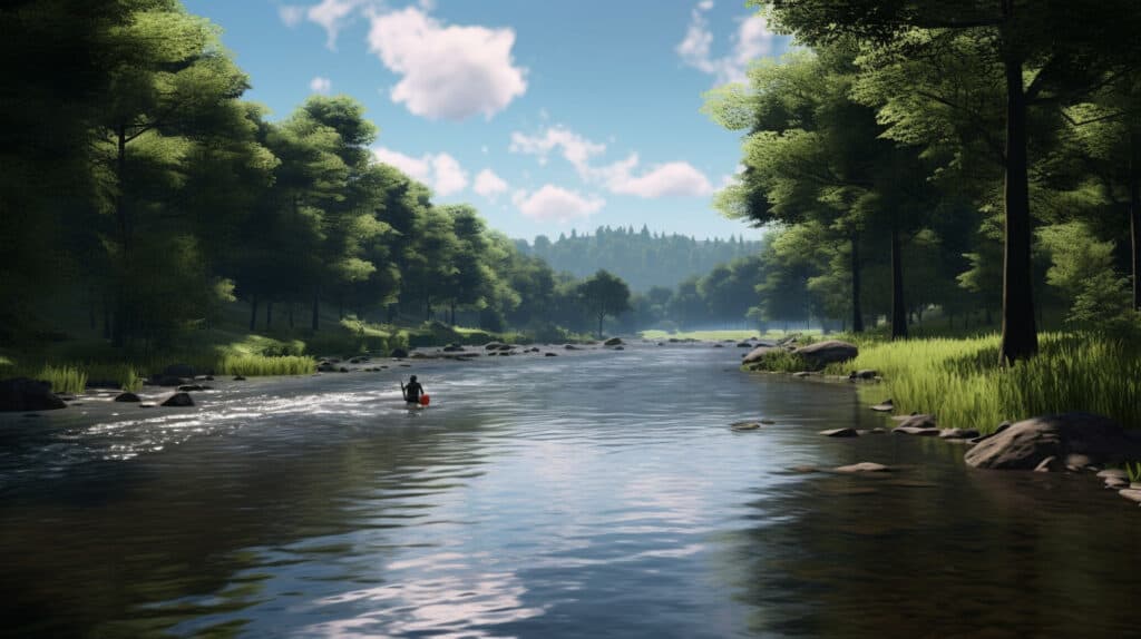 Fishing in Salmon River, Malone, New York