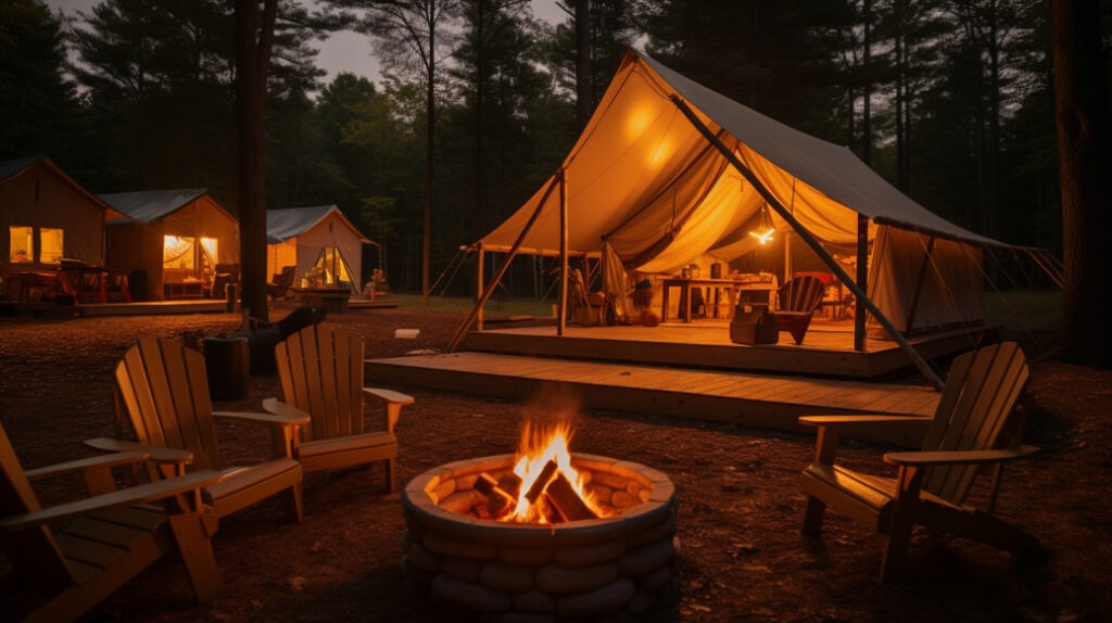 Glamping at Evergreen Campsites & Resort, Stevens Point, Wisconsin