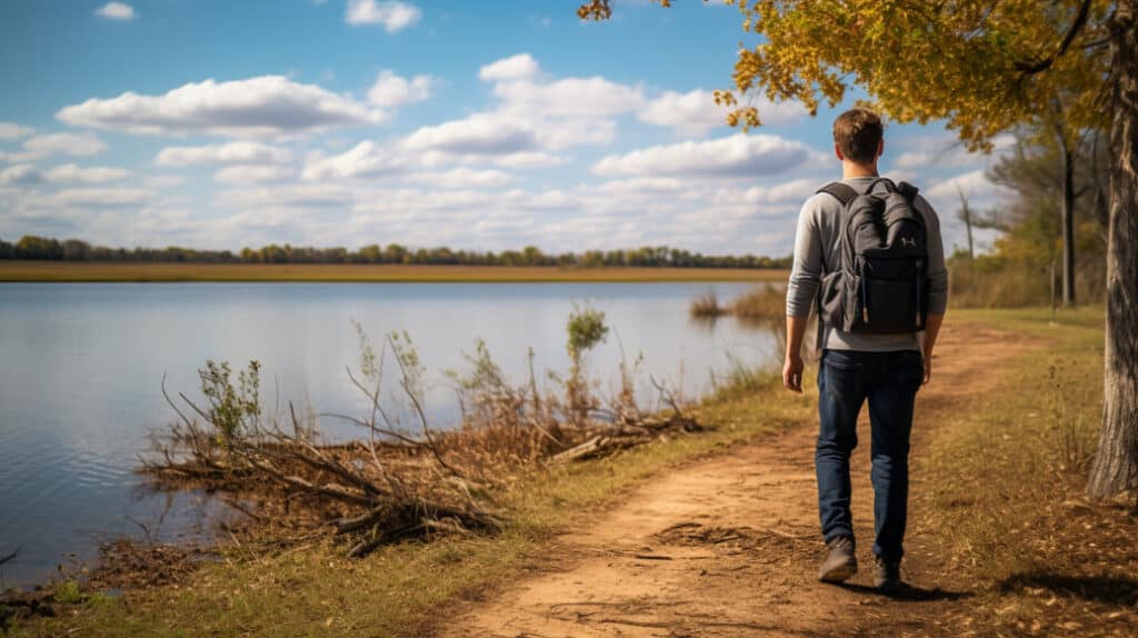 Hiking at Bardwell Lake, Ennis, Texas