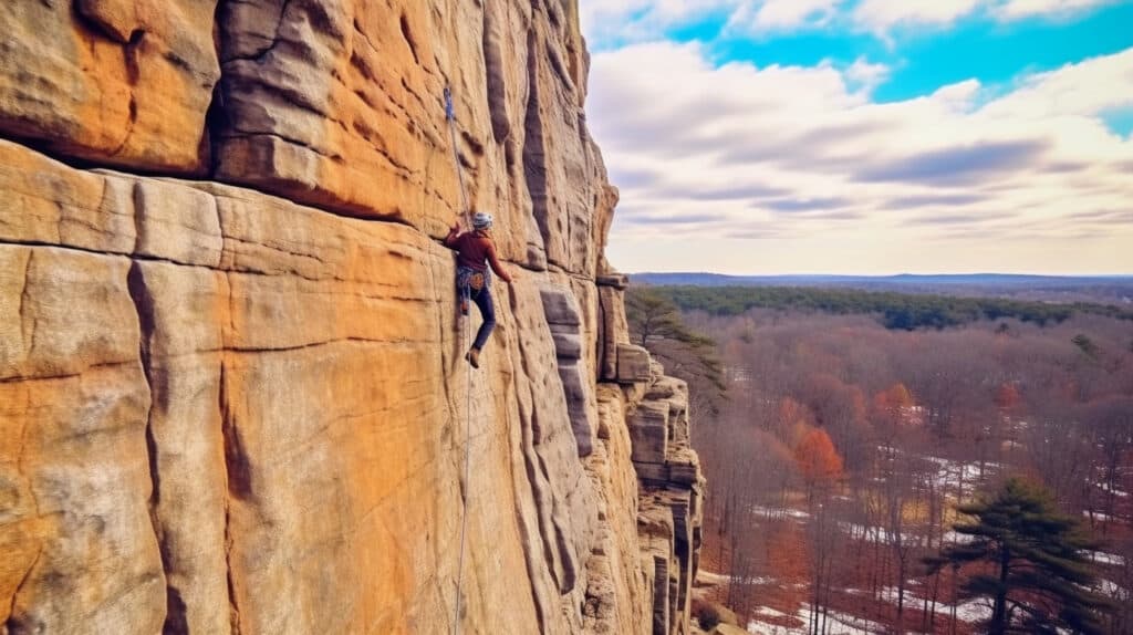 Rock Climbing at the Granite City, Mount Airy, North Carolina
