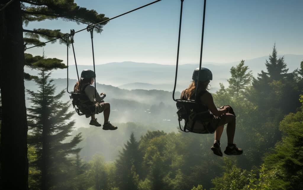 Zip Lining, Killington, Vermont
